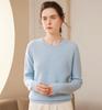 Suéter de cachemira para mujer, suéter informal de cachemira Yuanbao con cuello redondo y aguja, camisa de base de punto suelta para mujer, gruesa