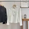 Camiseta de Manga Larga con Media Cremallera Ajustada Elástica que Favorece la Figura Top para Yoga y Entrenamiento Capa Base para Mujer 14038