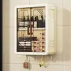 Gabinete de almacenamiento para baño Montaje en pared sin taladro Estante de almacenamiento con puerta de gabinete magnética Estante para baño en casa Plegable