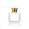 Frasco de aromaterapia 50ml quadrado transparente frasco de perfume frasco de vidro frasco de fragrância quadrado sem fogo frasco de aromaterapia fragrância frasco de óleo essencial