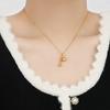 Nuevo Chinoiserie Borla Redonda de Cuentas Calabaza de Bendición Collar de Acero de Titanio Cadena de Clavícula Auspiciosa de Bendición Femenina Regalo