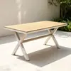 Silla de ratán para patio exterior, mesa y sillas de ocio, balcón al aire libre de jardín para el hogar, silla creativa con respaldo de cuerda para casa de huéspedes, mesa de café pequeña