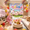 Gatito Bebé Infantil Feliz Cumpleaños Sentido de la Ceremonia Niña Globo Tela Colgante Atmósfera Escena Decoraciones Arreglo