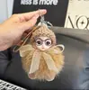 Pingente Chaveiro de Carro Boneca de Pelo de Raposa Acessório para Bolsa de Boneca Barbie Presente para Casal Versão Coreana Estilo Fresco