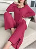 Cardigan de Pijama de Mujer Nuevo Transfronterizo Europeo y Americano Más Vendido en Amazon Costilla Cepillada Cómodo Transpirable Conjunto de Ropa para el Hogar