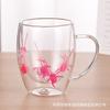 Taza Creativa Transfronteriza de Vidrio de Borosilicato Alto con Flores Secas Nueva Simple Aislada de Doble Capa para el Hogar Taza de Alto Valor Venta al por Mayor