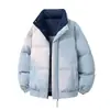 Chaqueta de Algodón Gruesa con Cuello Alto de Color Contrastante para Hombre, Nueva Colección de Invierno, Abrigo de Algodón Cálido, Ropa de Abrigo