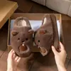 Nuevas Lindas Zapatillas de Algodón de Pareja de Dibujos Animados de Marmota Invierno Suela Gruesa Felpa Cálidas Cómodas Zapatillas Portátiles