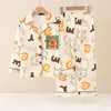 Pijamas para niñas, primavera y otoño, traje fino para bebé, princesa niña, cárdigan de manga larga de otoño, ropa para el hogar, venta al por mayor
