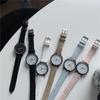 Reloj de estudiante de diseño personalizado para mujer, sencillo y elegante, con cinturón blanco, estilo universitario Mori, puntero de cuarzo, reloj para mujer