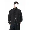Chaqueta de mezclilla retro americana con cuello alto, unisex, nuevo estilo de otoño, corte holgado, versátil, ropa de trabajo moderna, prenda exterior elegante y genial