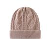 Cachemira 2026 Otoño e Invierno Nuevo para Mujer de Gama Alta Color Sólido Tejido de Canalé Cálido Moda Gorro Resistente con Puño