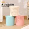 Cubo de Plástico Engrosado con Tapa Cubo de Almacenamiento Taburete de Baño Cubo de Pesca Cubo Mochila Baño Cubo de Almacenamiento Doméstico Puede Sentarse en el Cubo