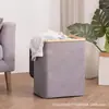 Cesta de Ropa Sucia con Tapa para Dormitorio, Cesta de Almacenamiento de Ropa Sucia de Bambú Plegable, Caja de Almacenamiento de Cesto de Ropa Sucia para Baño, Moderna y Sencilla