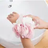 Bola de baño espumosa bicolor con color empalmado, Flor de baño grande, Bola de baño, Artículos de aseo para adultos con combinación de colores