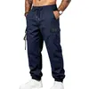 Pantalones Largos Deportivos Casuales de Trabajo para Hombre, Pesados, Microelásticos, Multibolsillos, Pierna Cónica, Transfronterizos Europeos y Americanos, para Exteriores, Entrenamiento Deportivo, Descanso