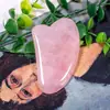 Raspador de Cristal Rosa Natural Delfín Dedo Jade Raspador de Belleza Masaje Meridiano Cuerpo Entero Gran Cantidad Listo para Usar Cuidado de la Salud