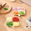 Bandeja de Servicio Compartimentada para Uso en la Cocina, Bandeja de Almacenamiento para Condimentos de Jengibre y Ajo, Plato Multifuncional para Clasificar Frutas, Bandeja para Preparación de Alimentos