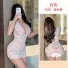 Falda Blanca Ajustada Sexy Delgada Transparente con Tirantes Encaje Puro Deseo Pasión Tentación Camisón Suministro para Mujer 228