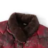 Estilo Otoño e Invierno Traje Tang de Abuela Chaqueta de Algodón con Forro Polar y Acolchado Espeso Ropa para Madres de Mediana Edad y Mayores Chaqueta Acolchada de Algodón con Cuello Alto y Cuello de Piel