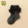 Calcetines de encaje con lazo para niñas, para primavera y otoño, longitud hasta media pantorrilla, grado A para bebé, corte holgado, adecuados para 0-6-12 meses, estilo princesa, modernos