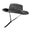 Sombrero de Vaquero Occidental para Hombre, Sombrero de Sol de Verano para Exteriores, Sombrero para Montañismo, Viajes, Pesca, Sombrero de Pescador, Secado Rápido, Transpirable, Sombrero de Protección Solar