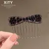 Nuevo peine de inserción lateral con un toque de alta gama, una herramienta mágica para arreglar el cabello suelto, peine para el cabello de lazo versátil estilo coreano con adornos de diamantes de imitación para mujer, moderno
