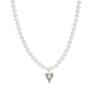 Moda europea y americana más vendida pulsera de cuentas de 6 mm de acero de titanio fundido sólido liso collar con forma de corazón cadena para clavícula de mujer