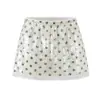 Falda midi elástica de alta gama con adornos de lentejuelas y encaje, novedad de verano, falda corta elegante de lunares ajustada para chica popular