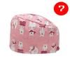 Gorro Quirúrgico con Hebilla Ajustable Algodón Estampado Redondo Dental Belleza Doctora Enfermera Gorra Resistente al Aceite para Mujer Médico Parte Superior Plana