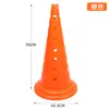 Cono marcador redondo de 70 cm de grosor con base redonda y 7 agujeros, equipo de entrenamiento de fútbol, cono de entrenamiento de obstáculo y bloqueo de carretera, cono de plástico al por mayor