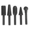 Set de 5 piezas de fresa rotatoria de forma especial para carpintería, cuchillo de talla en madera, cabeza de lijado para talla de madera y raíces, fresa rotatoria para repujado
