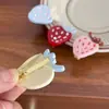 Dulce Corazón Girly Lindo Crema Fresa Ácido Acético Pasador Fruta Dibujos Animados Versátil Lateral Pinza de Pato