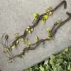 Decoración de Ratán de Hoja de Uva Simulada Hoja Verde Plástico Ratán Falso Trepadora Hoja de Rábano Verde Hoja de Techo Planta Verde Venta al por Mayor