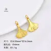 Pendente Folha de Ginkgo Retro Banhado a Ouro Zircônia Prata Pingente Olho Cravejado com Diamante Colar Pulseira Acessórios de Joias DIY Materiais