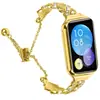 Adecuado para Correa de Reloj Metálica Xiaomi Mi Band 8/9/10Pro, Pulsera Media Estilo Cremallera Corazón de Amor con Diamantes para Redmi 4/5/6