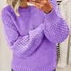26 Primavera e Outono Novo Transfronteiriço Amazon Roupas Femininas Suéter de Tricô Trançado Pulôver Solto Gola Redonda Suéter de Tricô Trançado para Mulheres