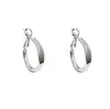 Pendientes de aro liso exagerados de círculo atmósfera S925 aguja de plata estilo europeo y americano pendientes de aro sencillos ins viento frío combinan con todo pendientes estilo Hong Kong 392
