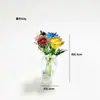 Buquê de Rosa Esmaltada Zibo Mini Arranjo de Flores Artificiais de Vidro Decoração de Mesa Artesanato Presente de Dia dos Namorados