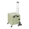 Caja de Almacenamiento Plegable para Subir Escaleras con Barra de Tiro, Caja de Almacenamiento de Plástico Engrosado con Ruedas, Caja de Almacenamiento para Coche en Exteriores