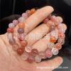 Venta al por mayor Pulsera de mano de ágata Yanyuan color caramelo en polvo melocotón para damas Pulsera de jade de cuentas redondas de ágata Yanyuan productos en vivo