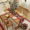 Nuevo Camino de Mesa Triangular Jacquard Teñido en Hilo Transfronterizo Poliéster-Algodón Floral Navideño, Camino de Cama, Cubierta Decorativa Navideña, Mantel
