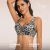 Vendas diretas do fabricante, transfronteiriço TK popular europeu e americano Temu sutiã sexy com estampa de leopardo, lingerie sem costura para modelar a lateral e realçar as costas para mulheres