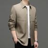 Chaqueta para Hombre Solapa Gama Alta Casual de Negocios Chaqueta Delgada Sin Planchado Cortavientos de Longitud Media para Hombre Hombre
