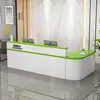 Escritorio de Recepción Clásico, Mostrador de Bar Elegante y Lujoso, Mostrador para Farmacia, Tienda de Maternidad y Bebés, Gabinete de Esquina Lacado, Mesa de Almacenamiento de Moda para Empresa