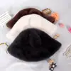 Sombrero de Pescador de Felpa con Ala Ancha para Invierno, Cálido y Engrosado para Protección contra el Frío, Protección para las Orejas, Sombrero de Cubo Estilo Mongol, Moda Versátil de Copa Plana para Viajes Diarios