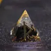 25 Fu Wen piedra cruda cristal epoxi decoración pirámide decoración de escritorio para regalo de novia escritorio habitación escritorio