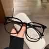 Gafas de Marco Grande para Mujeres Miopes con Graduación, Luz Azul Antirreflejante, Efecto Adelgazante para Caras Grandes, Marco Negro, Montura de Gafas de Aspecto Natural