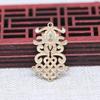Accesorios de Joyería de Cobre que Conservan el Color Multiagujero Hecho a Mano DIY Goteo de Aceite Jade 17*27mm Horquilla Corona para el Cabello Estilo Antiguo B2816