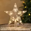 Topo de Árvore de Natal Novo Luminoso Estrela Decoração de Árvore de Natal Suprimentos Fornecimento Transfronteiriço Estrela Transparente Luminosa de Cinco Pontas